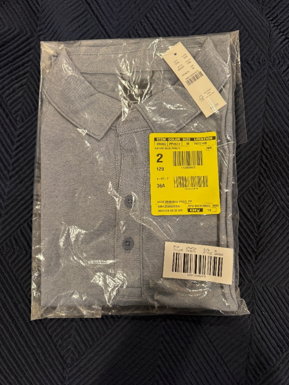 J. Crew Performance Polo Shirt with COOLMAX® technology - NWT - Size M - Blue
